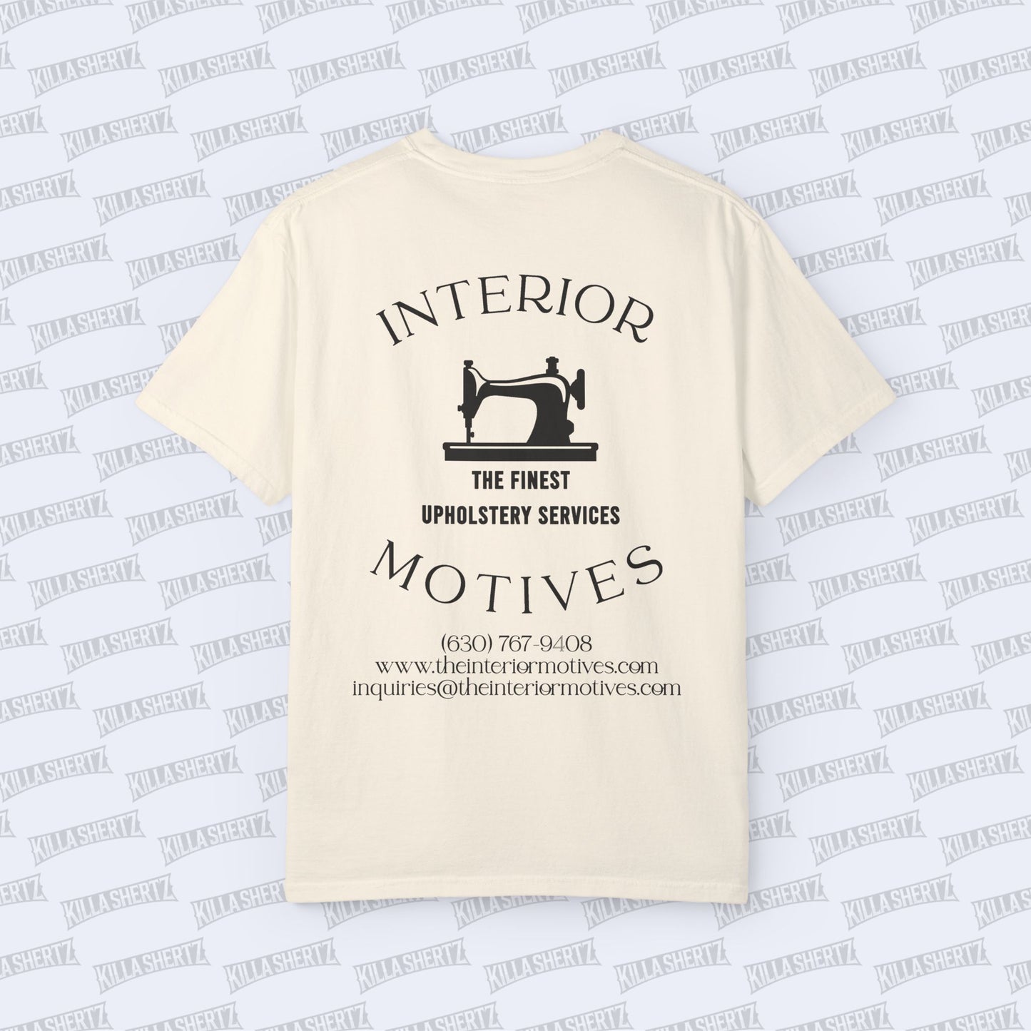 Interior Motives - Black Logo Unisex Garment-Dyed T-shirt