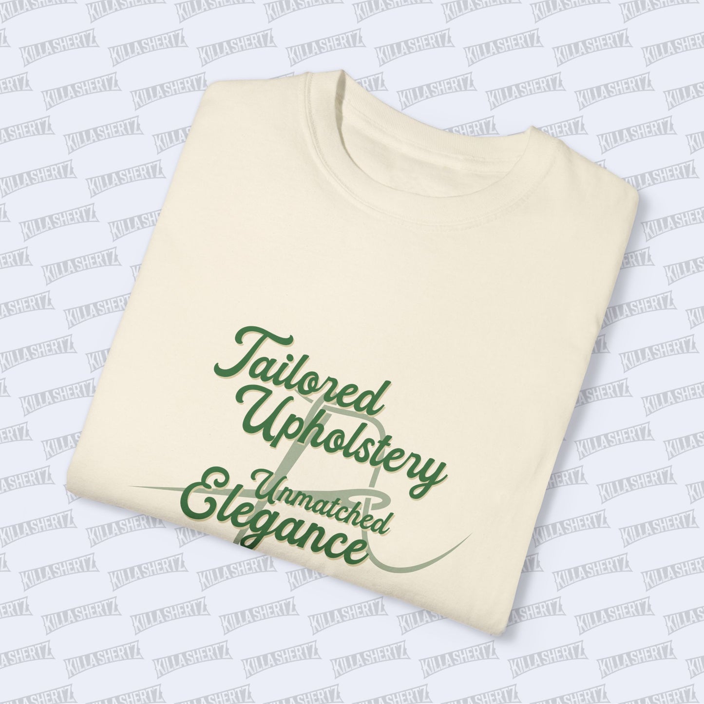 Interior Motives - Tailored Upholstery, Unmatched Elegance White Unisex Garment-Dyed T-shirt