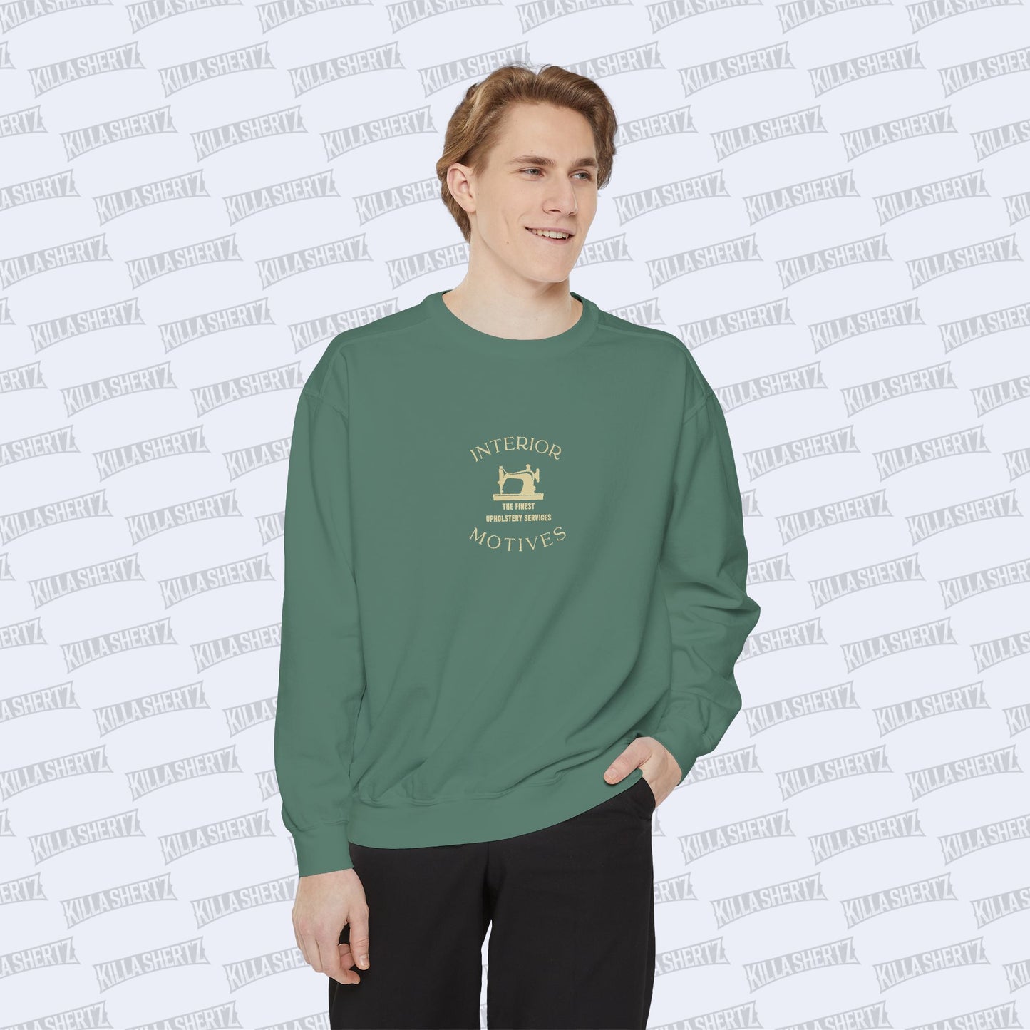 Interior Motives - Logo Unisex Garment Dyed Crewneck Sweatshirt
