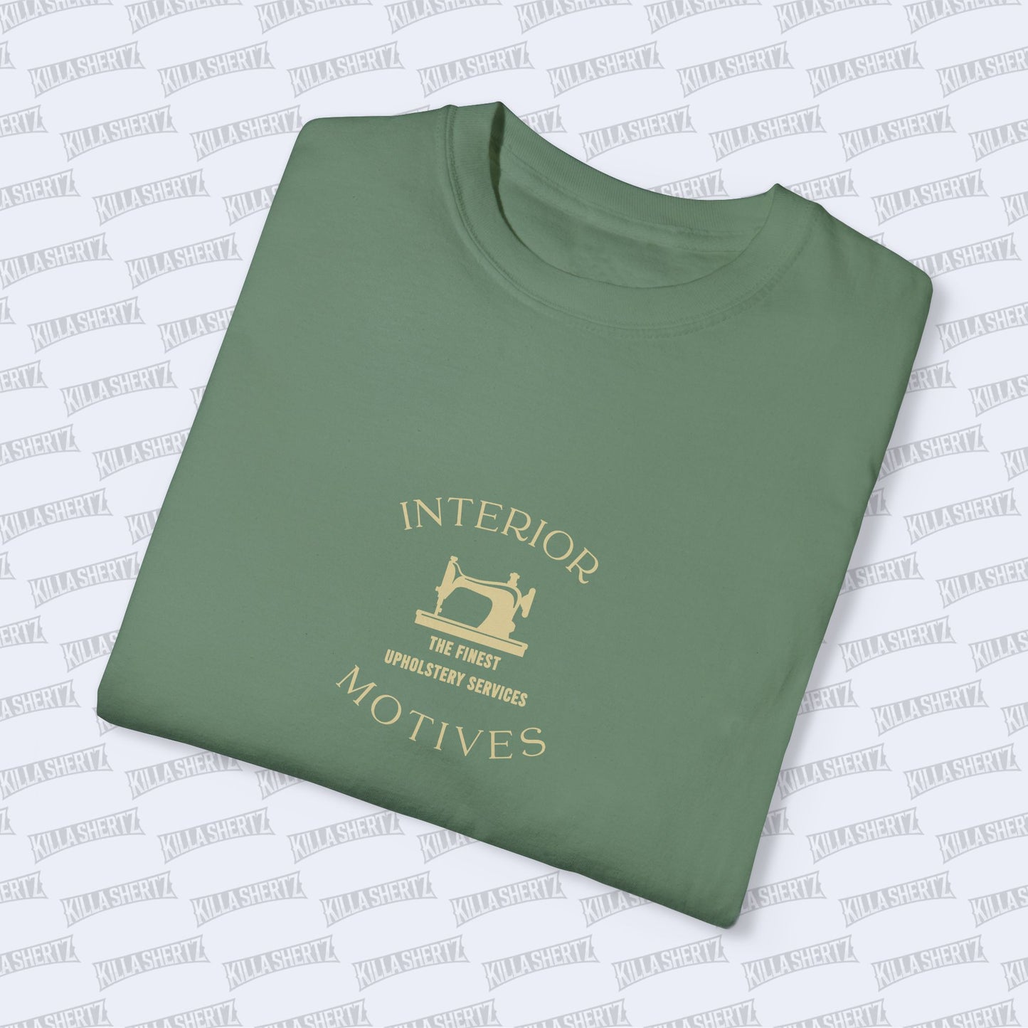 Interior Motives - White Logo Unisex Garment-Dyed T-shirt