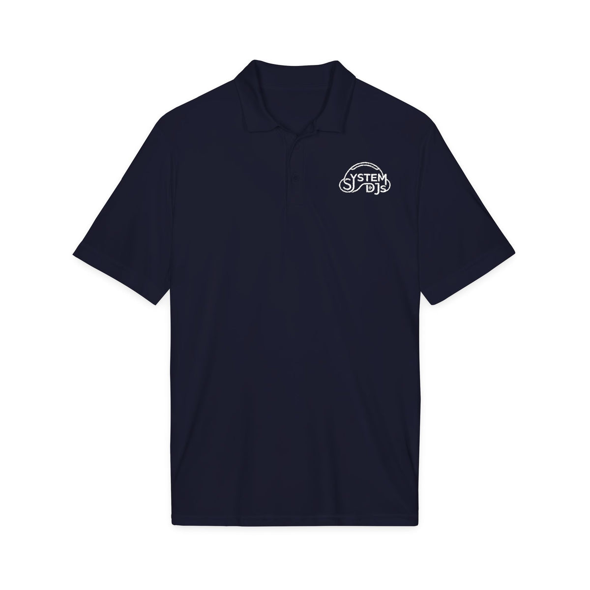 System DJs - Sport Polo White Embroidered Logo