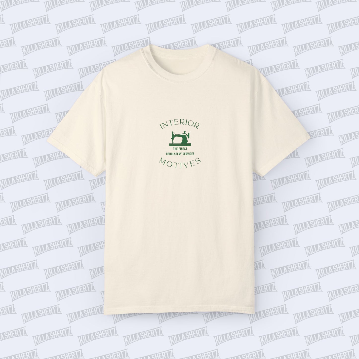 Interior Motives - Green Logo Unisex Garment-Dyed T-shirt