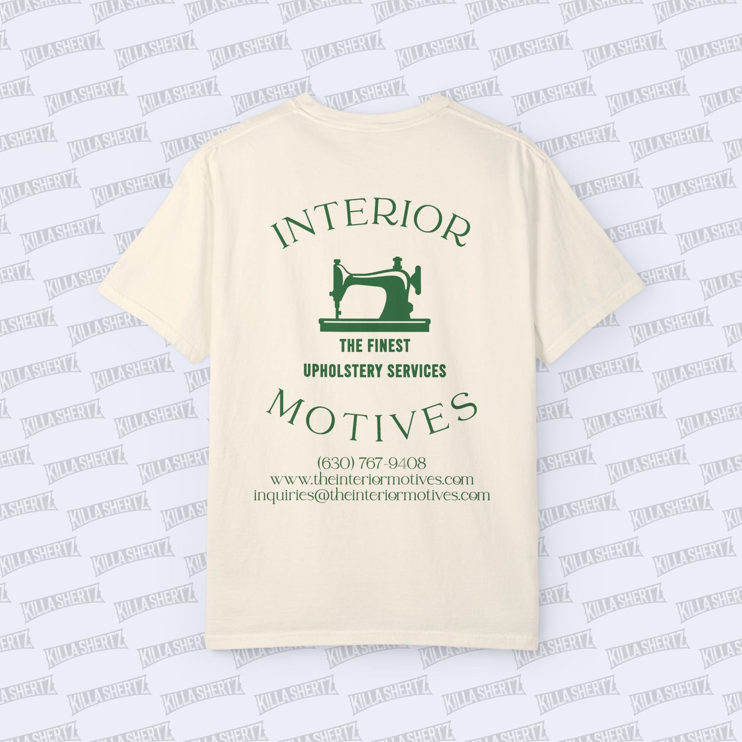 Interior Motives - Green Logo Unisex Garment-Dyed T-shirt