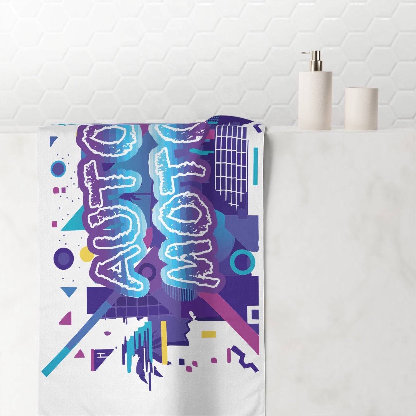AUTO MOTO - Retro Graphic Mink-Cotton Towel