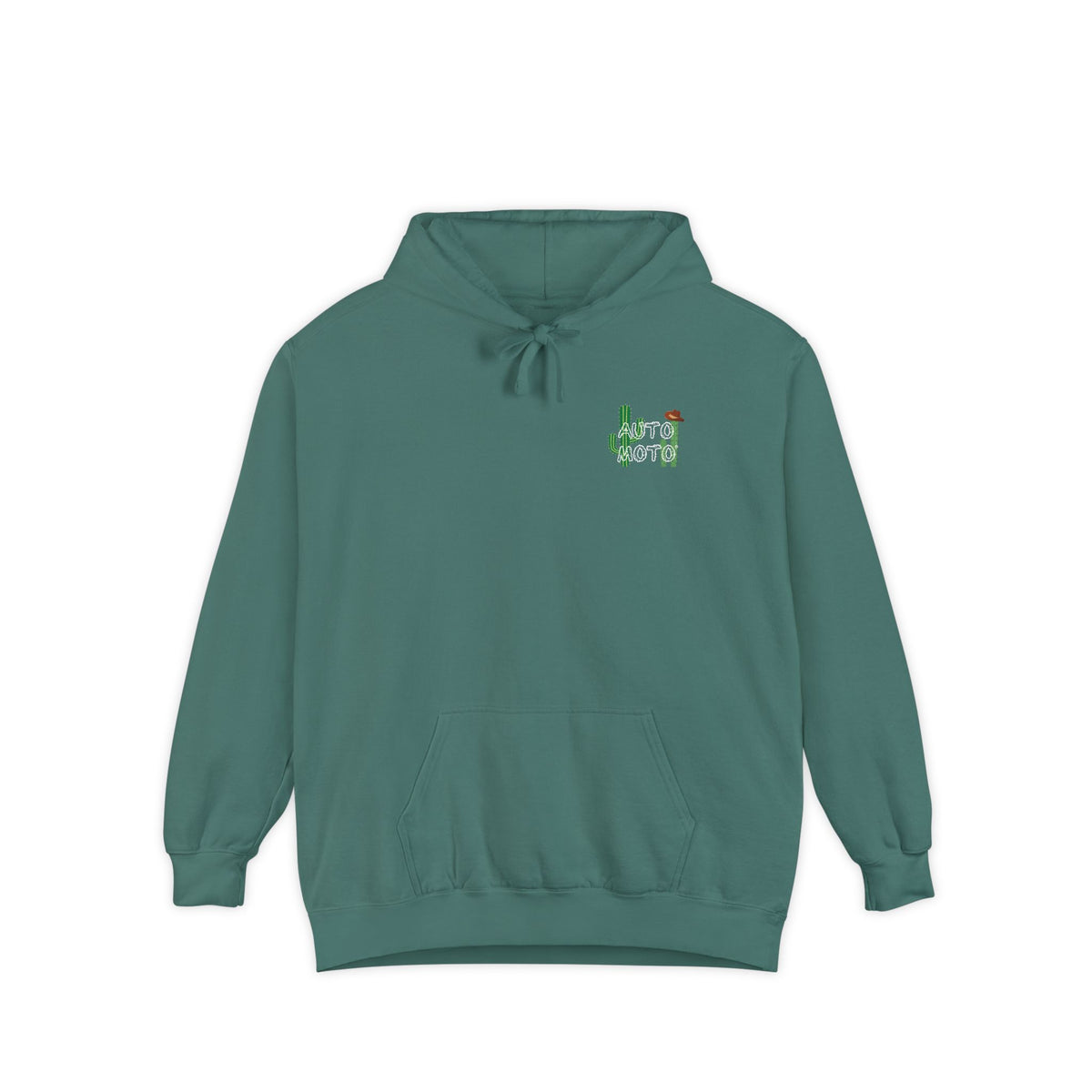 AUTO MOTO - Western Art Garment-Dyed Hoodie