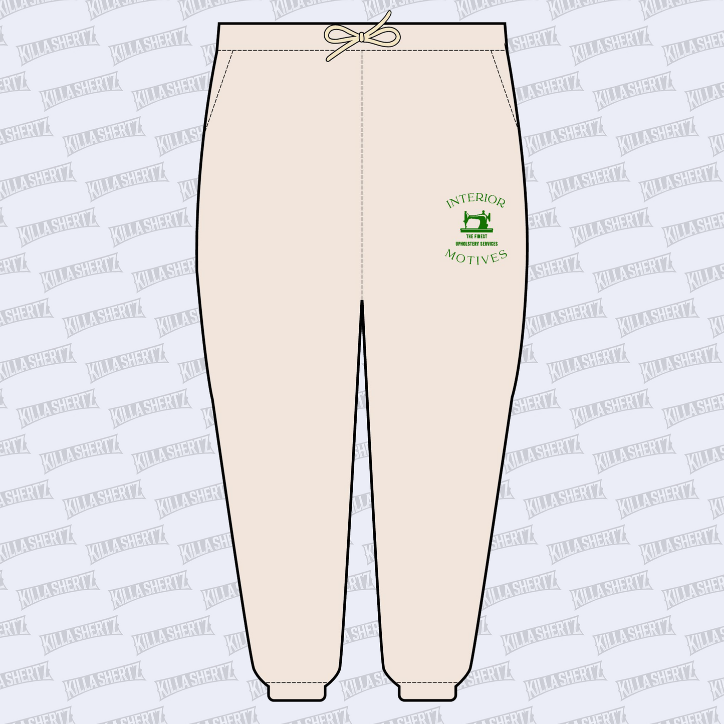 Interior Motives - Logo Unisex Garment-Dyed Fleece Sweatpants Ivory