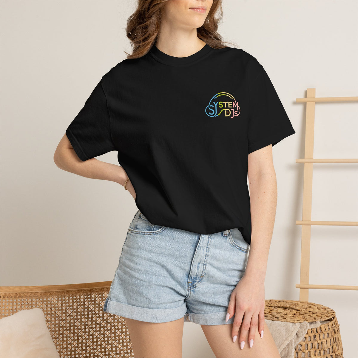 System DJ's - 70s Logo Unisex Garment Dyed T-Shirt
