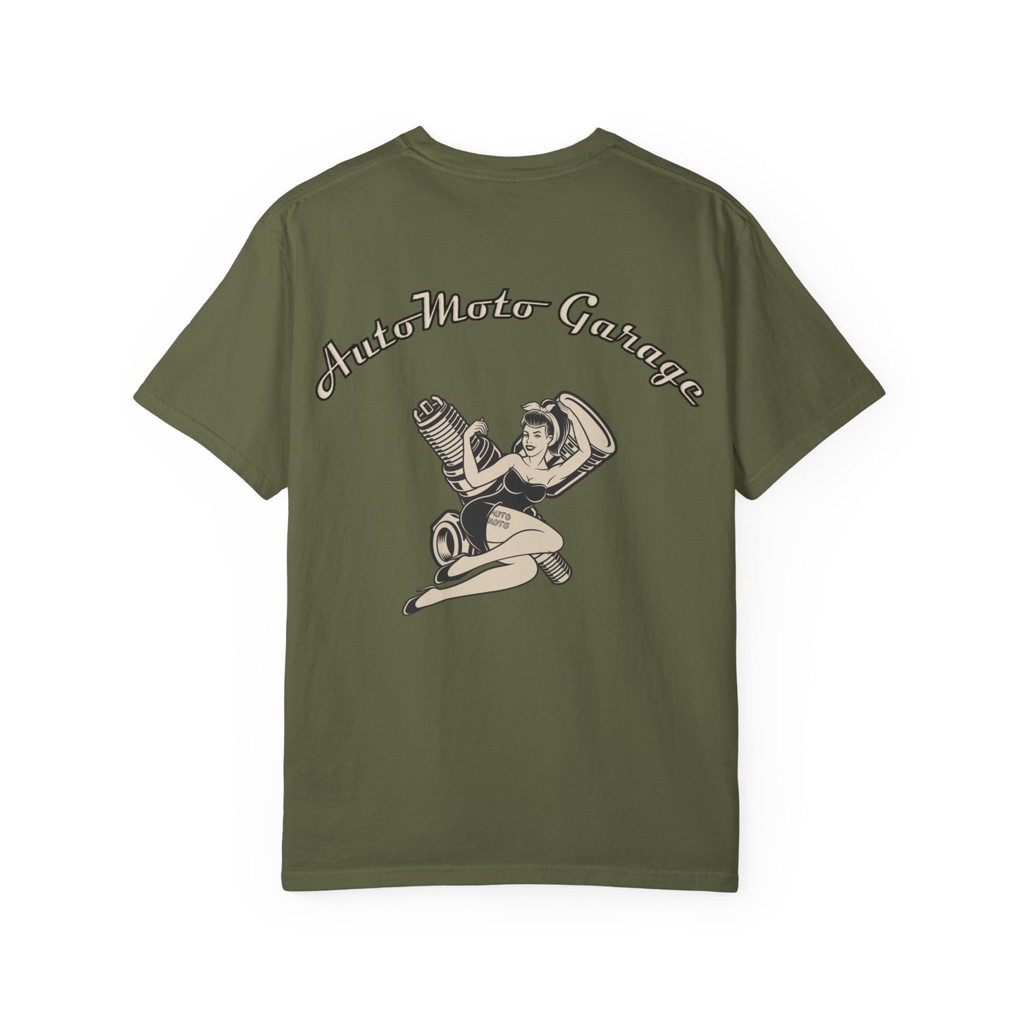 AUTO MOTO - Auto Moto Garage Pin-Up Girl - Garment-Dyed T-shirt