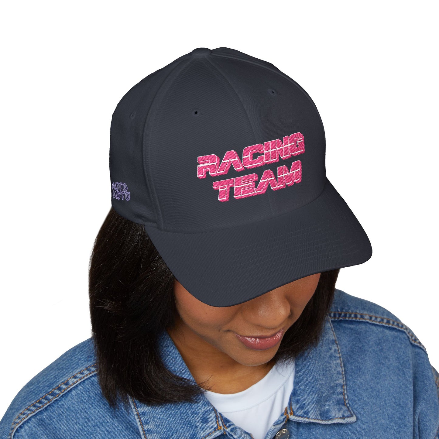 AUTO MOTO - Racing Team Logo Closed-Back Structured Cap (Embroidered)