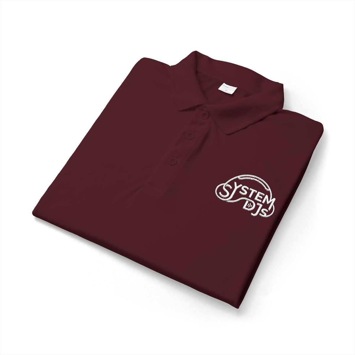 System DJs - Sport Polo White Embroidered Logo