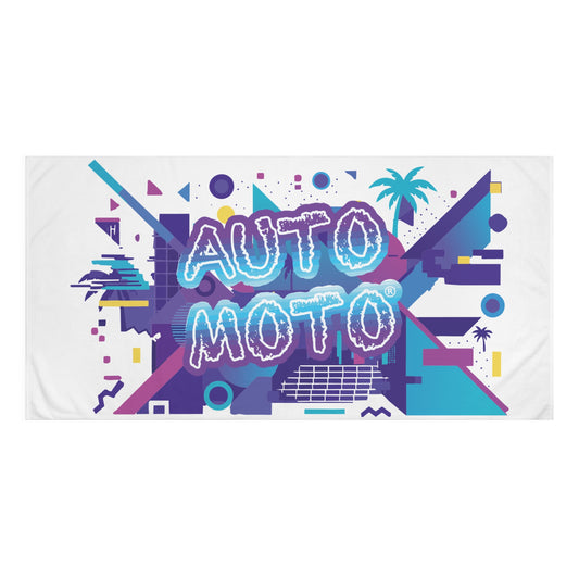 AUTO MOTO - Retro Graphic Mink-Cotton Towel