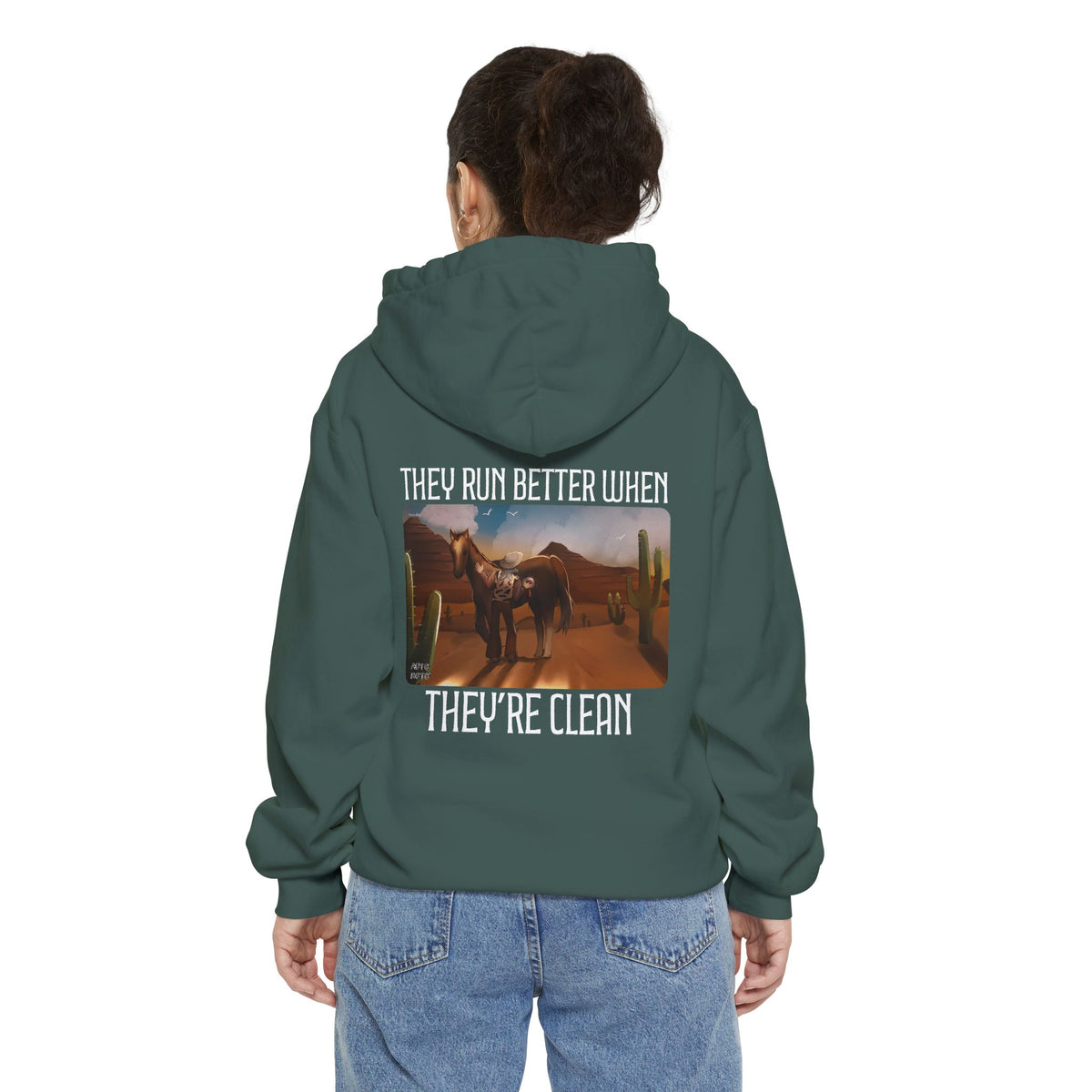 AUTO MOTO - Western Art Garment-Dyed Hoodie