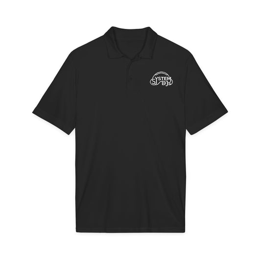 System DJs - Sport Polo White Embroidered Logo