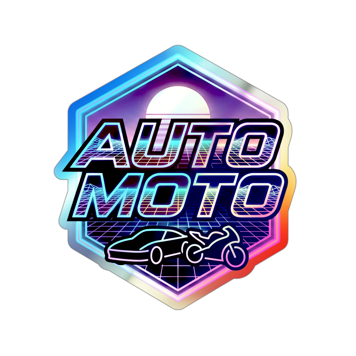 AUTO MOTO - Holographic Die-cut Stickers