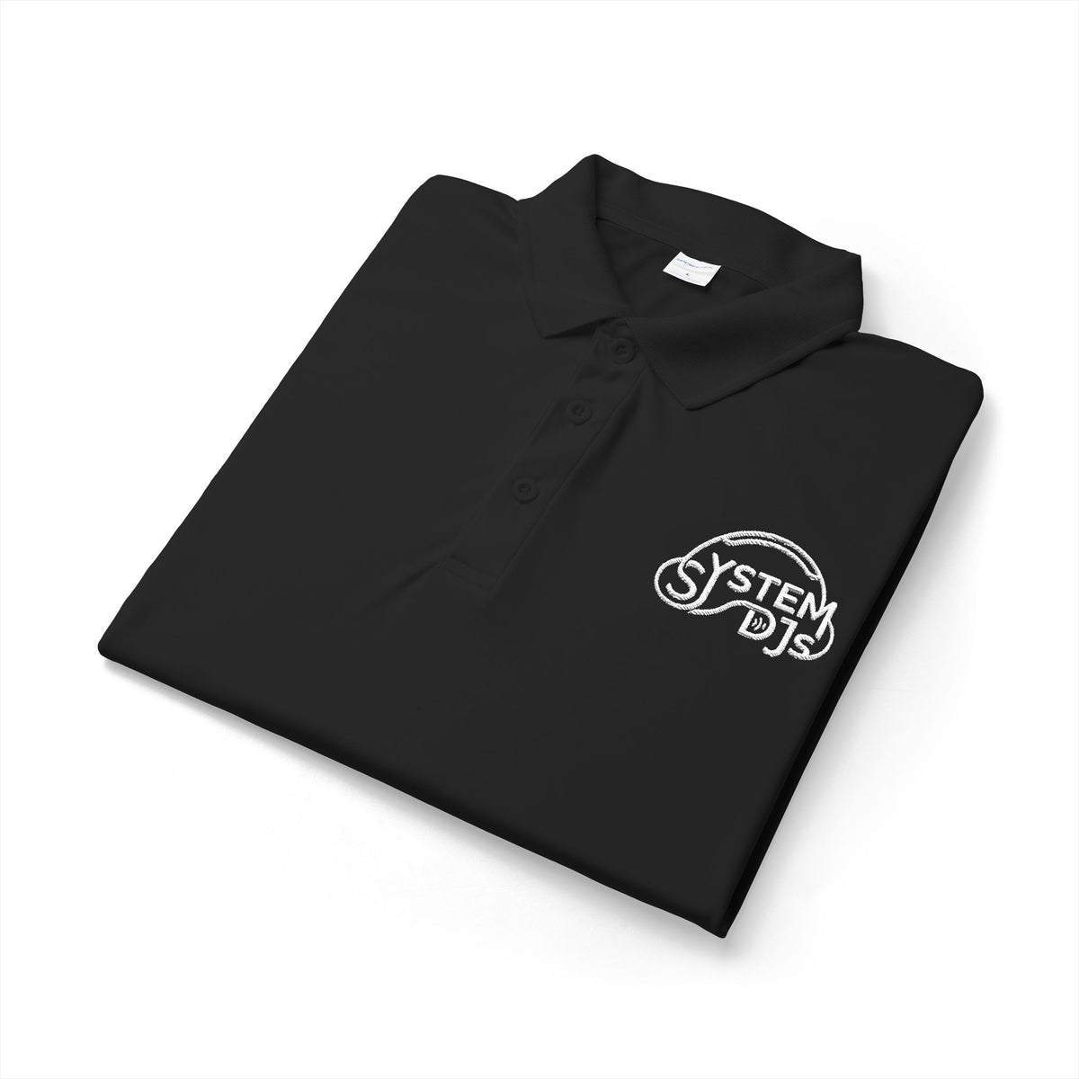 System DJs - Sport Polo White Embroidered Logo