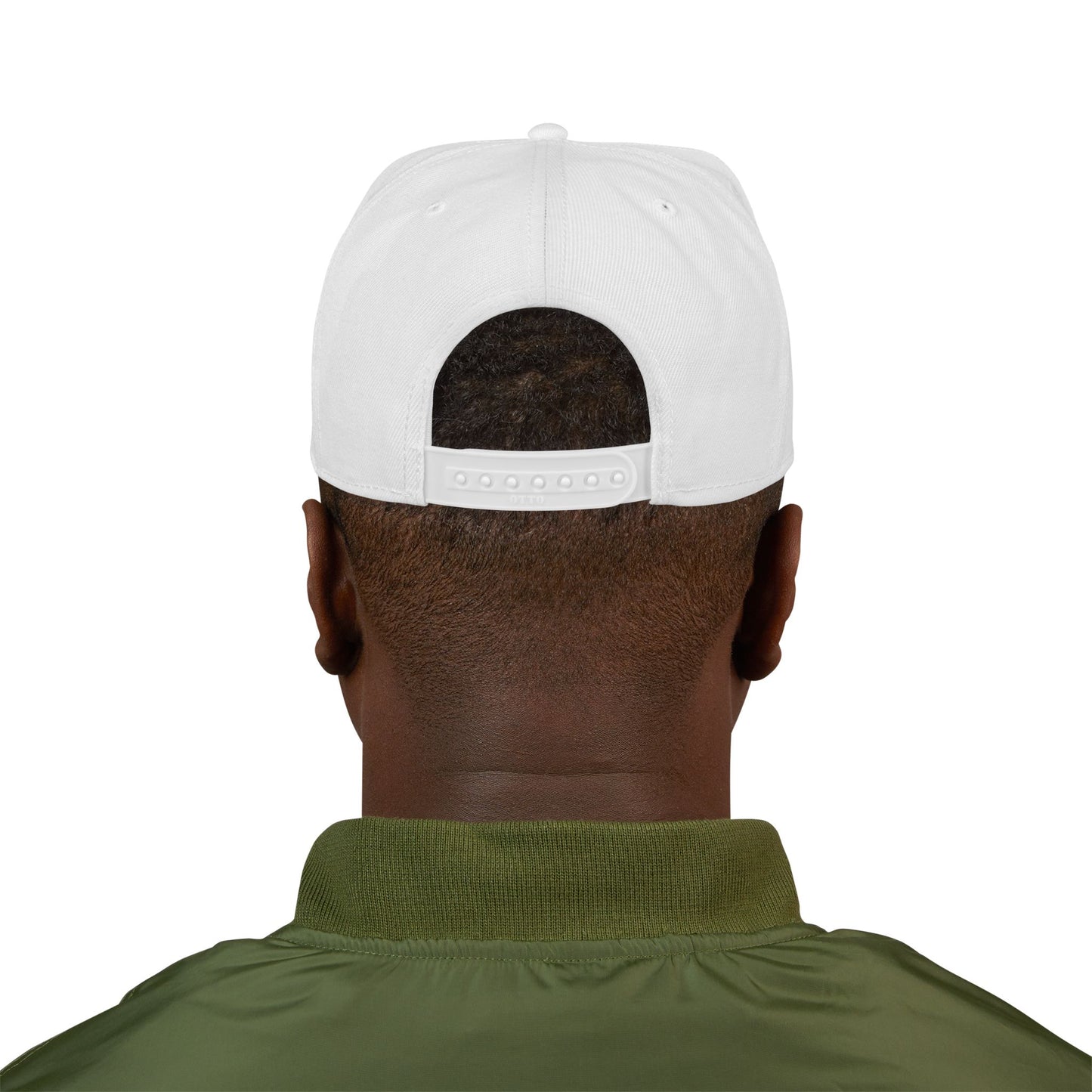 AUTOMOTO Graffiti Logo White Snapback Hat | Embroidered Racing Cap