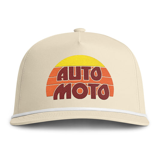 AUTO MOTO - 70s Sunset Logo Sunwashed Rope Cap