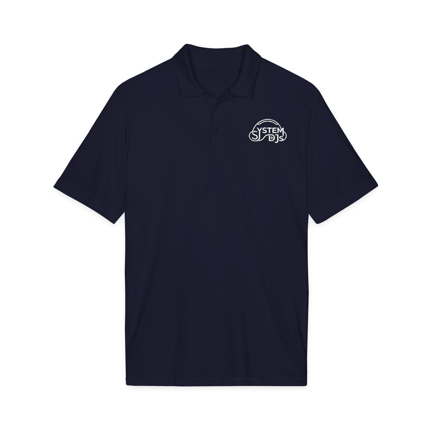 System DJs - Sport Polo White Embroidered Logo