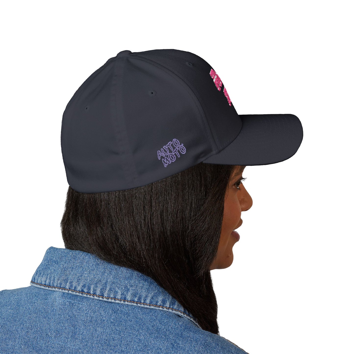 AUTO MOTO - Racing Team Logo Closed-Back Structured Cap (Embroidered)