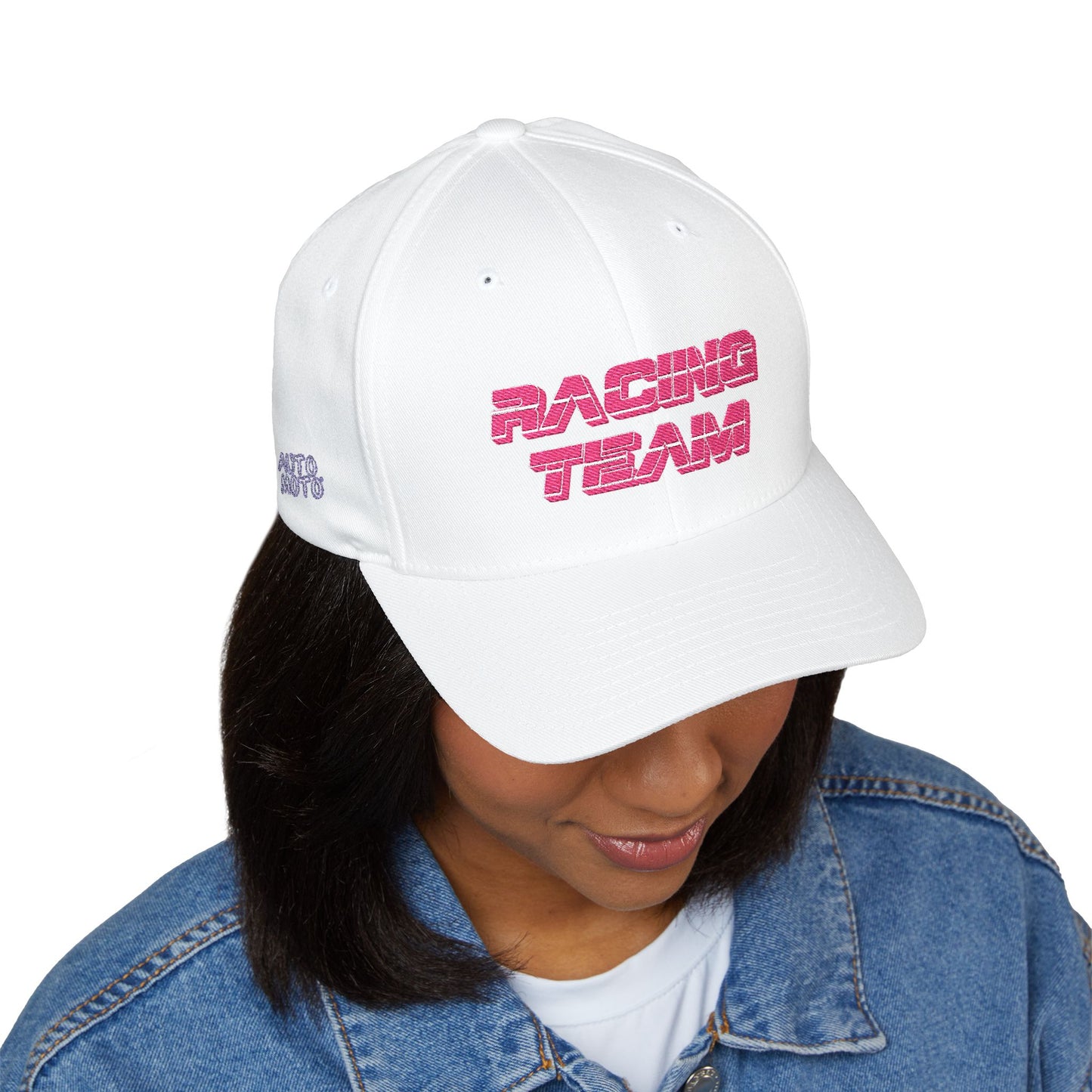AUTO MOTO - Racing Team Logo Closed-Back Structured Cap (Embroidered)
