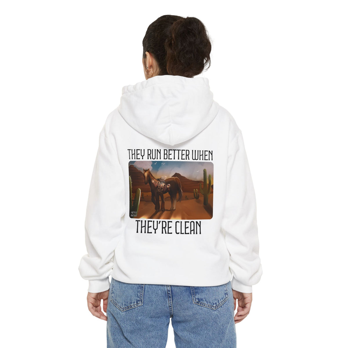 AUTO MOTO - Western Art Garment-Dyed Hoodie