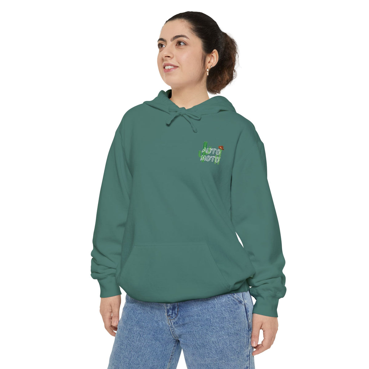 AUTO MOTO - Western Art Garment-Dyed Hoodie