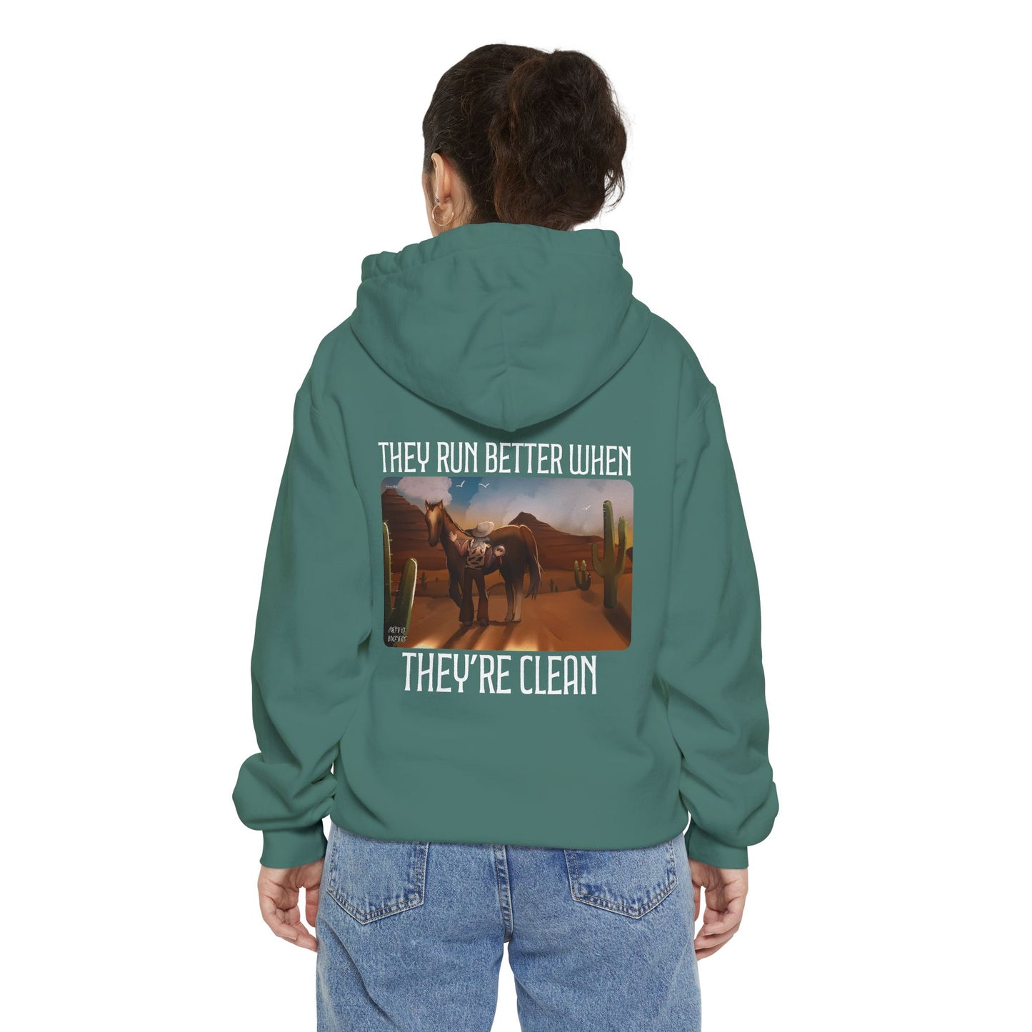 AUTO MOTO - Western Art Garment-Dyed Hoodie