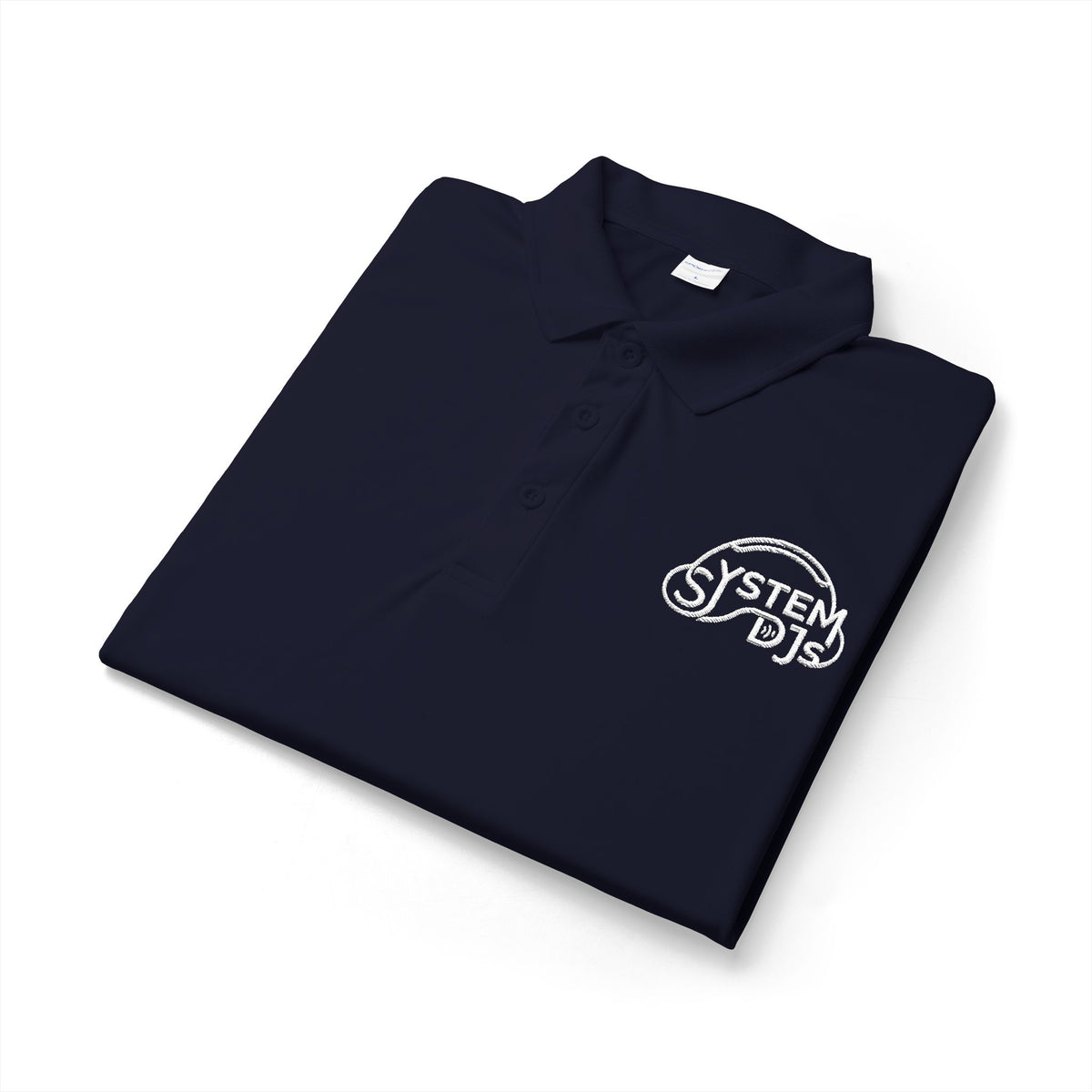 System DJs - Sport Polo White Embroidered Logo