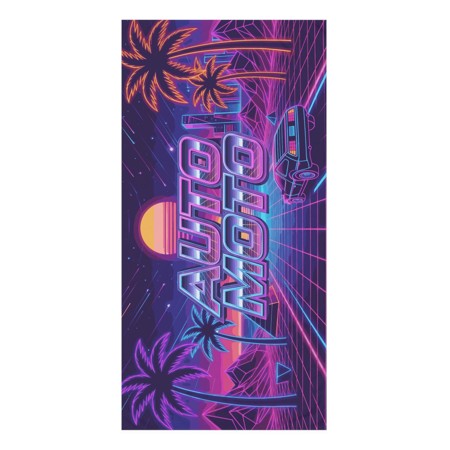 AUTO MOTO - Synth Wave Mink-Cotton Towel