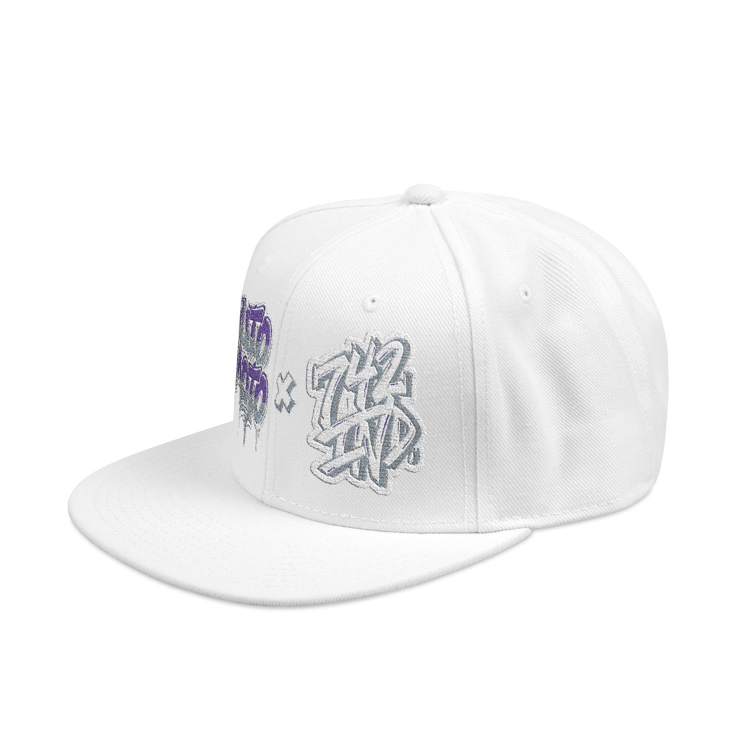 AUTO MOTO - Graffiti Logo x 742 White Snapback Hat | Embroidered Racing Cap