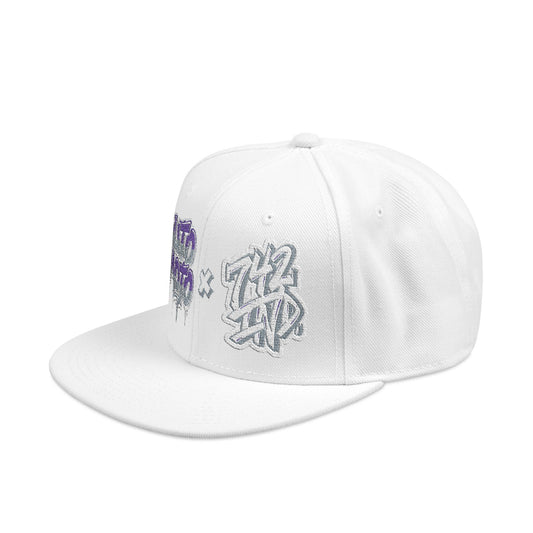 AUTO MOTO - Graffiti Logo x 742 White Snapback Hat | Embroidered Racing Cap