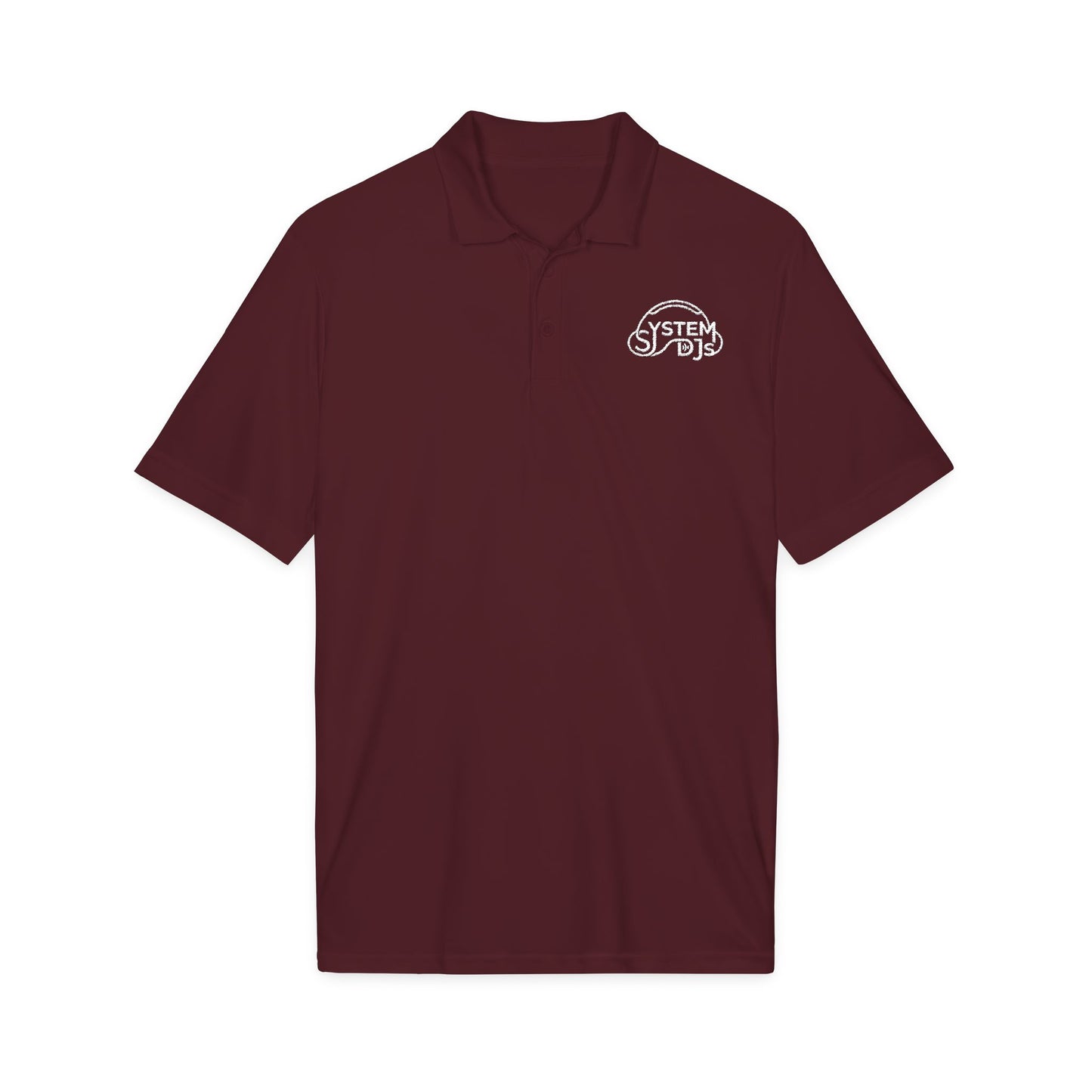 System DJs - Sport Polo White Embroidered Logo