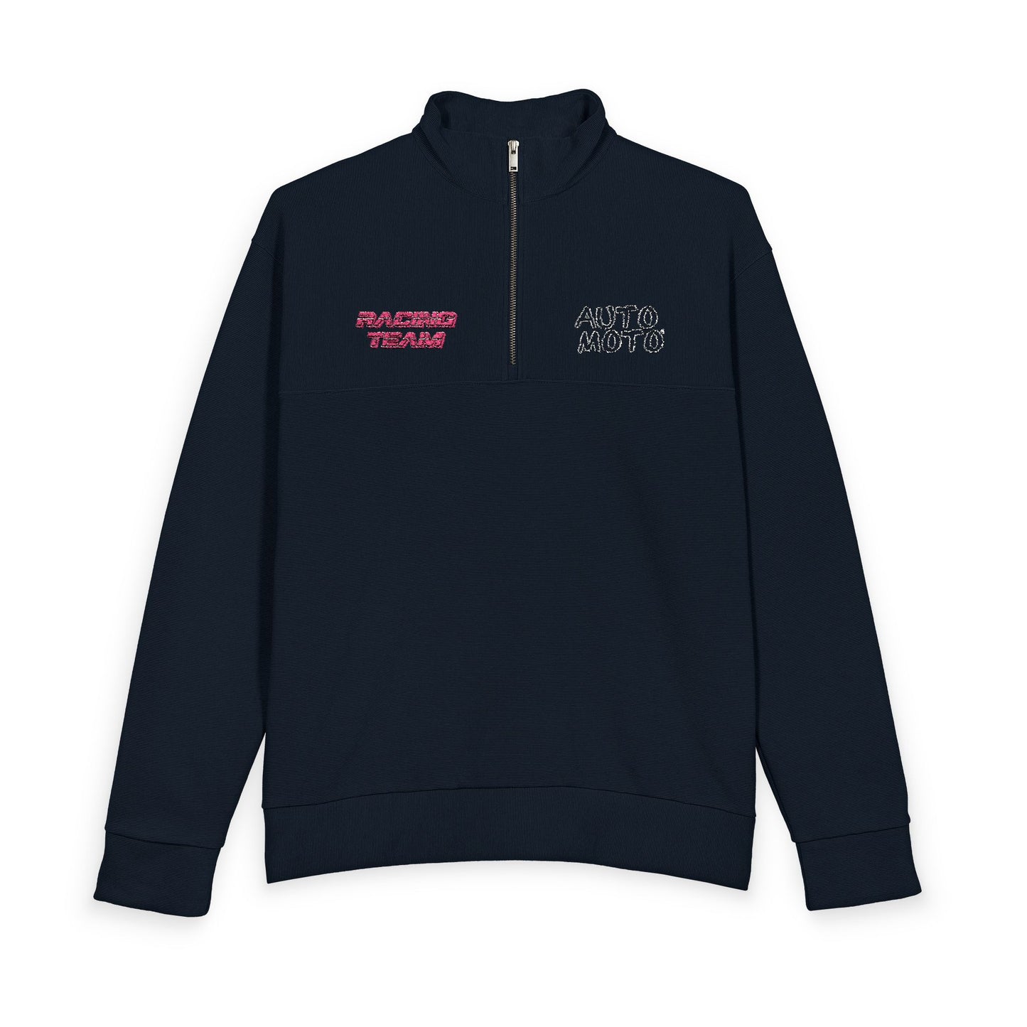 AUTO MOTO - Racing Team Logo Men's Linear Texture Quarter-Zip