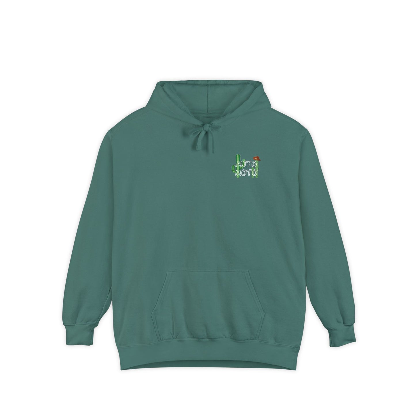 AUTO MOTO - Western Art Garment-Dyed Hoodie