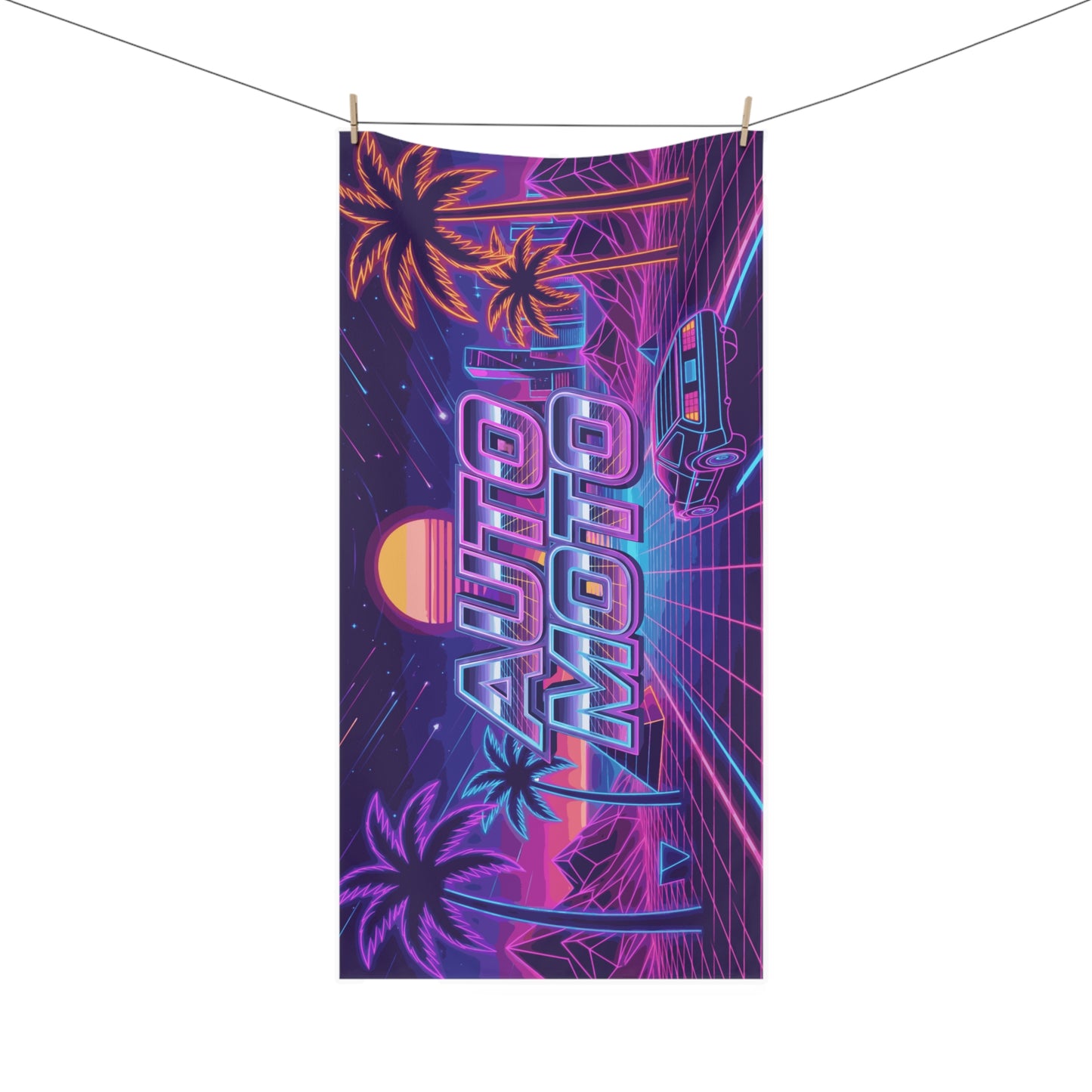 AUTO MOTO - Synth Wave Mink-Cotton Towel