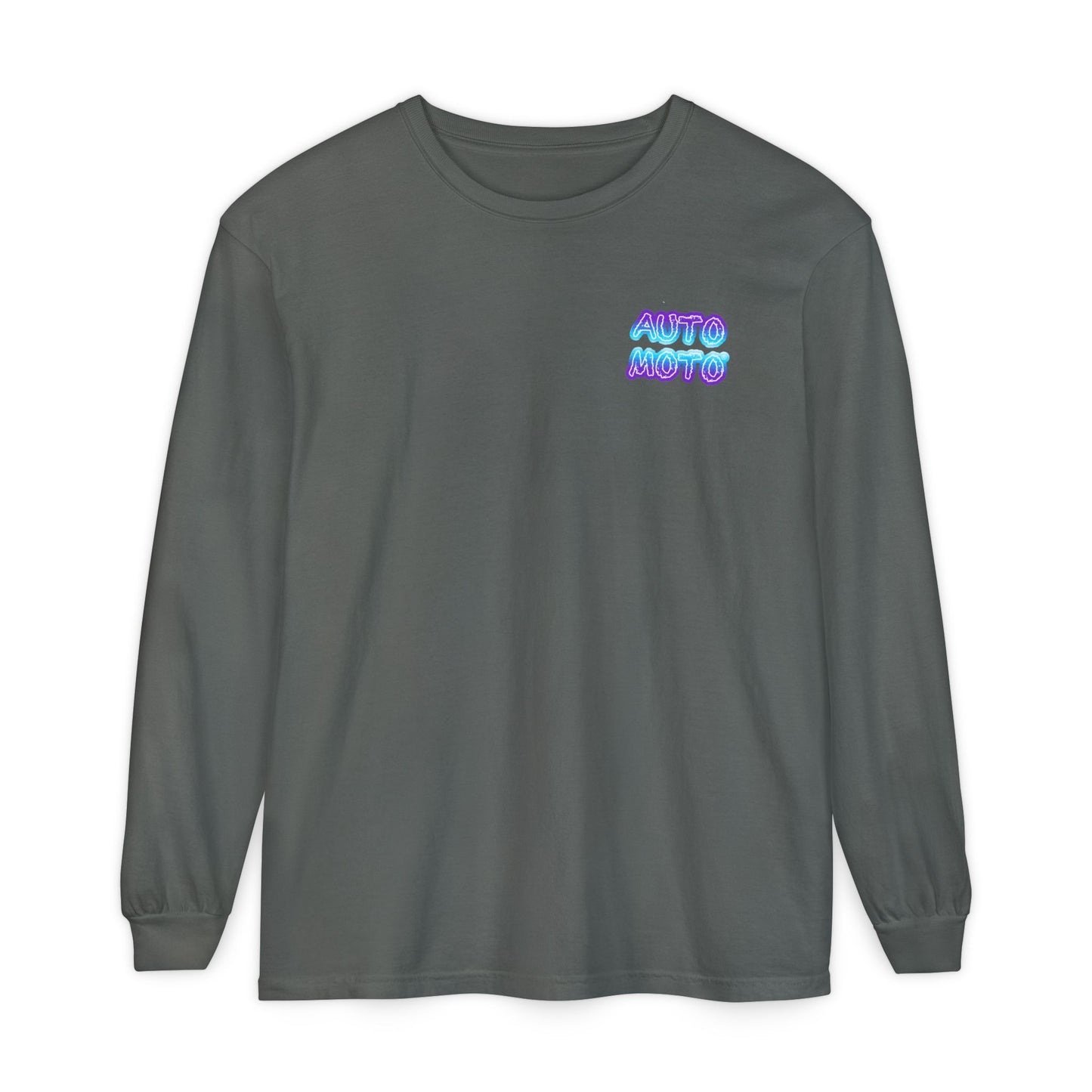AUTO MOTO - Racing Team Garment Dyed Long Sleeve T-Shirt - Pepper