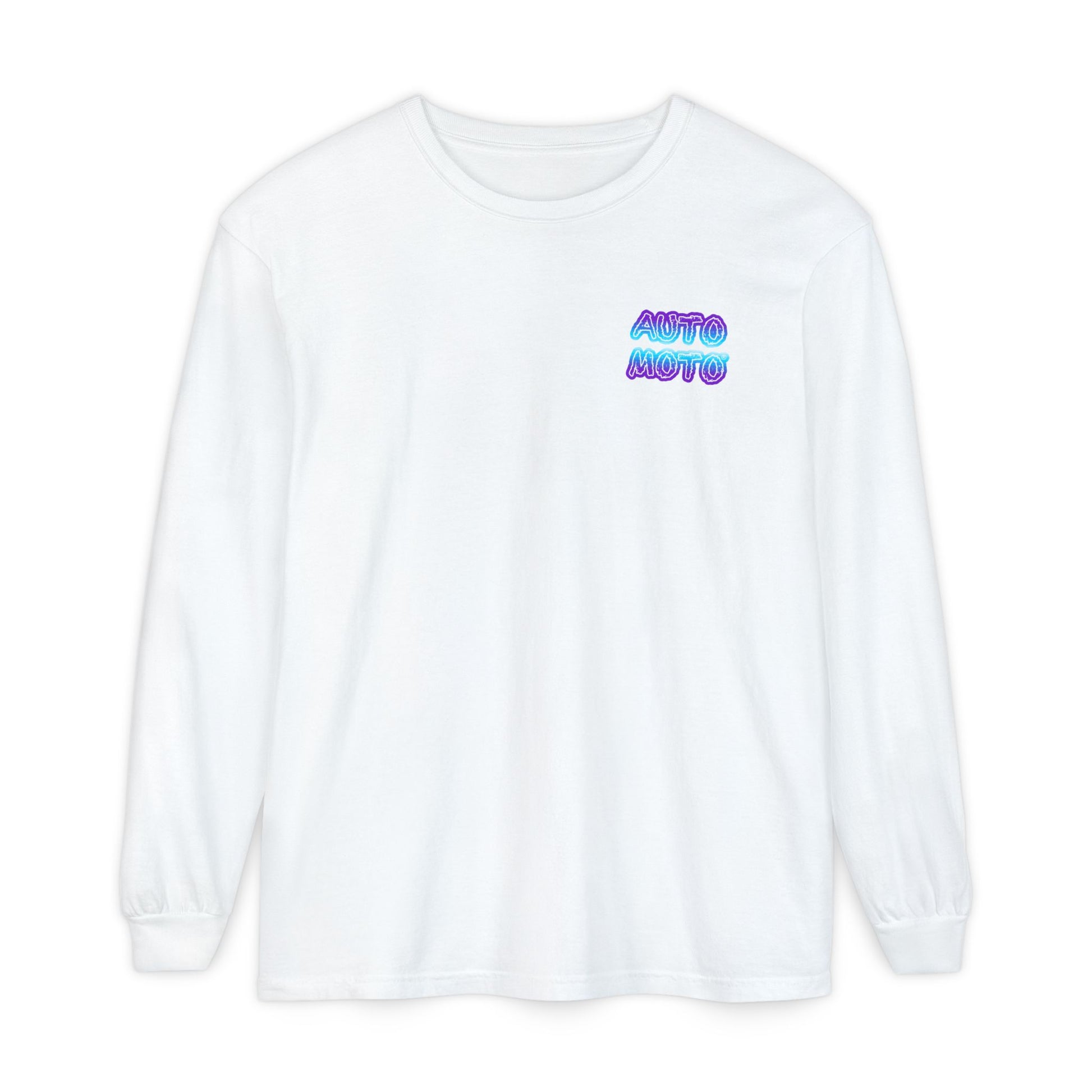 AUTO MOTO - Racing Team Garment Dyed Long Sleeve T-Shirt - White