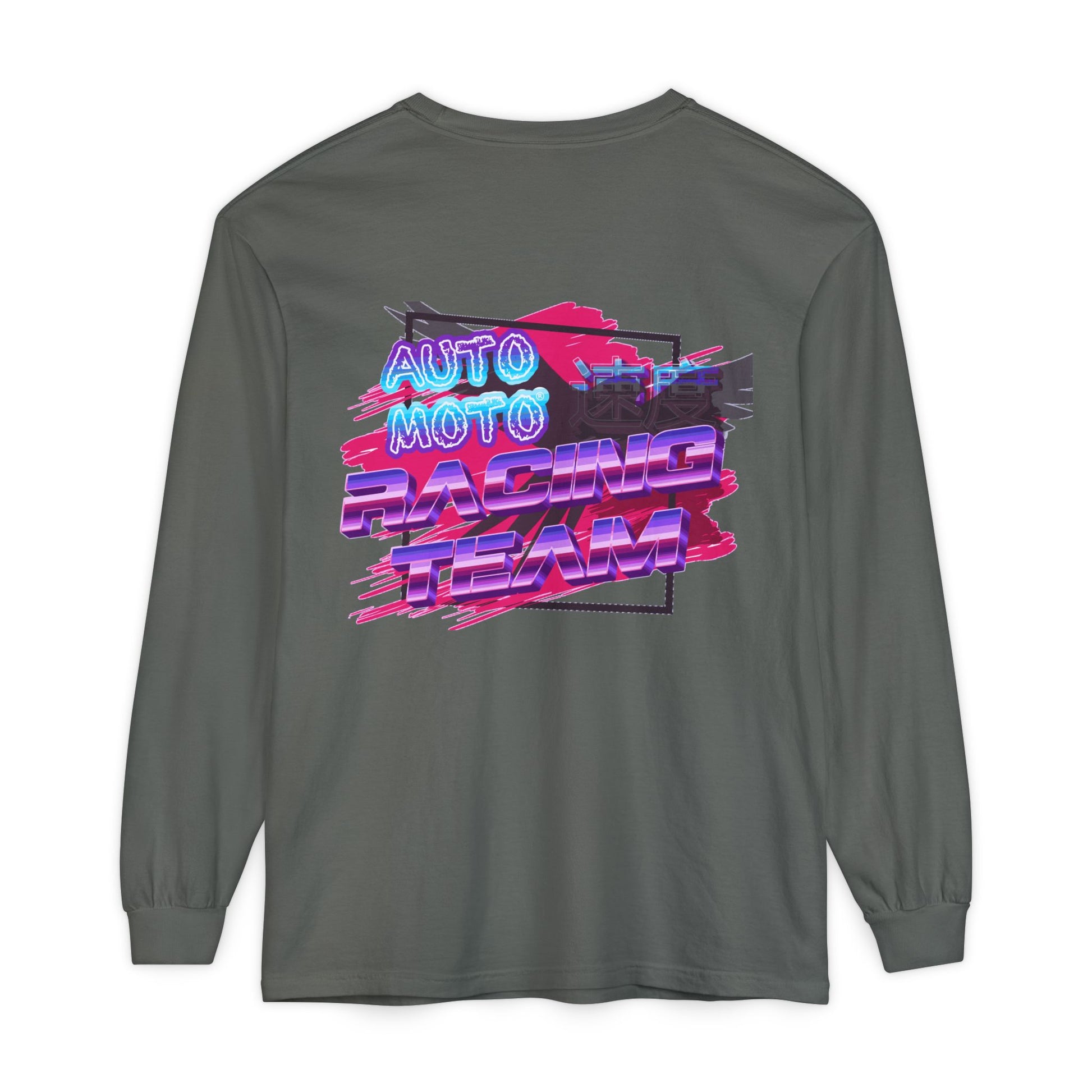AUTO MOTO - Racing Team Garment Dyed Long Sleeve T-Shirt - back - Pepper