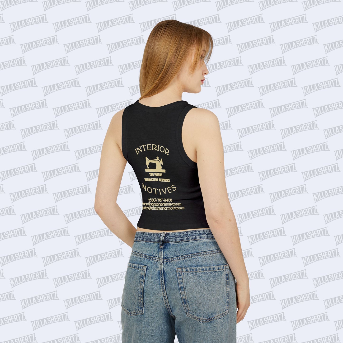 Interior Motives Women's Micro Rib Racer - Back - Female Model - Back View