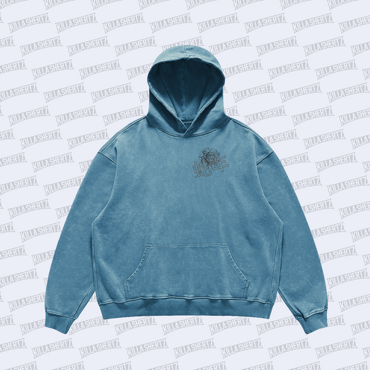 Killa Shertz - Year of the Snake/Oni Heavyweight Oversized Hoodie - Shadow Blue - Front