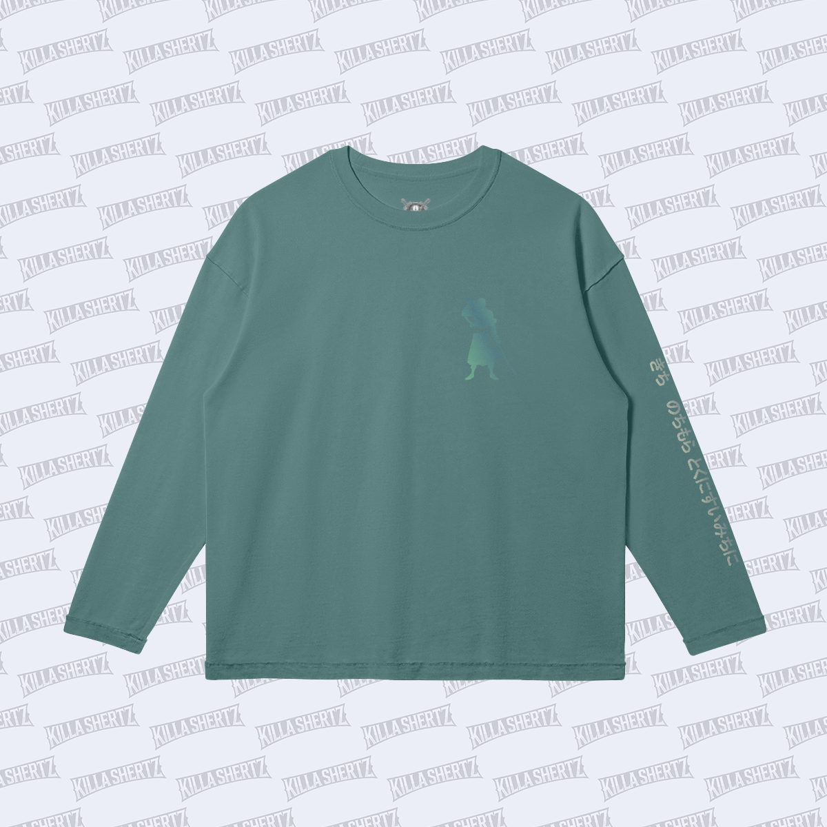 Killa Shertz - "Zoro" Oversized Raw Hem Washed Long Sleeve T-Shirt - Front