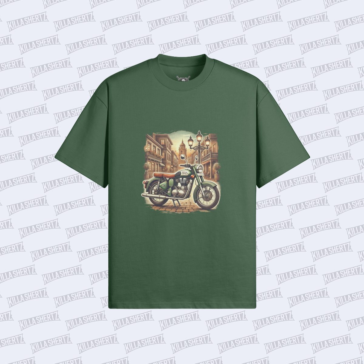 Killa Shertz x Auto Moto Arts Collection Classic 350 Tee - Cactus Green