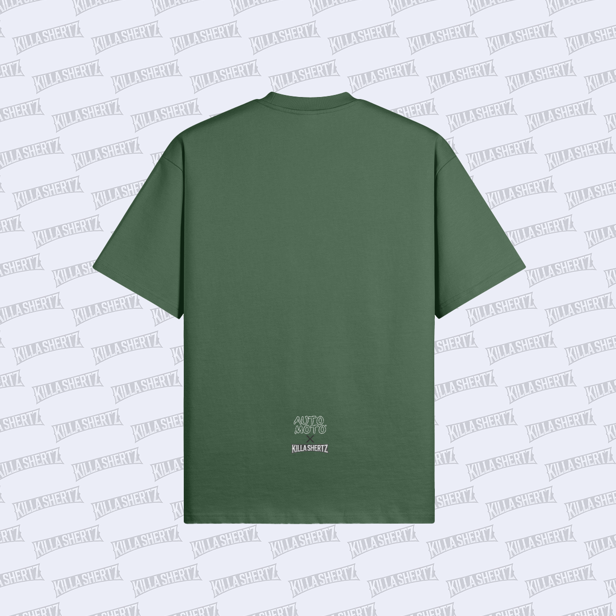 Killa Shertz x Auto Moto Arts Collection Classic 350 Tee - Cactus Green - Back