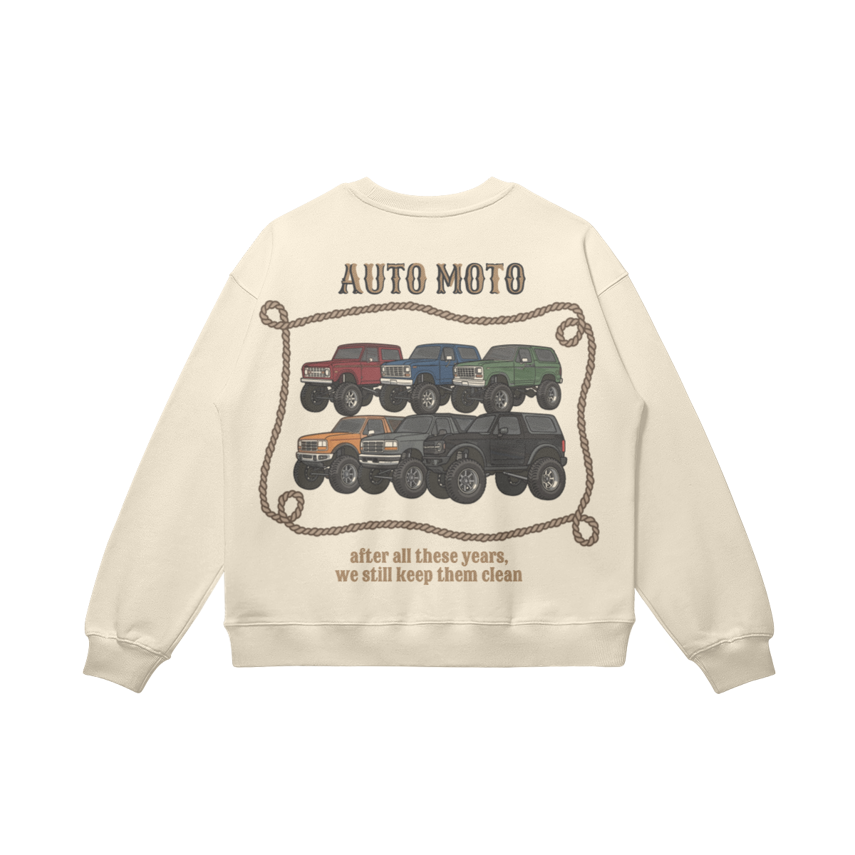 AUTO MOTO - Women's Bronco Heavyweight Crewneck (Embroidery & Print)