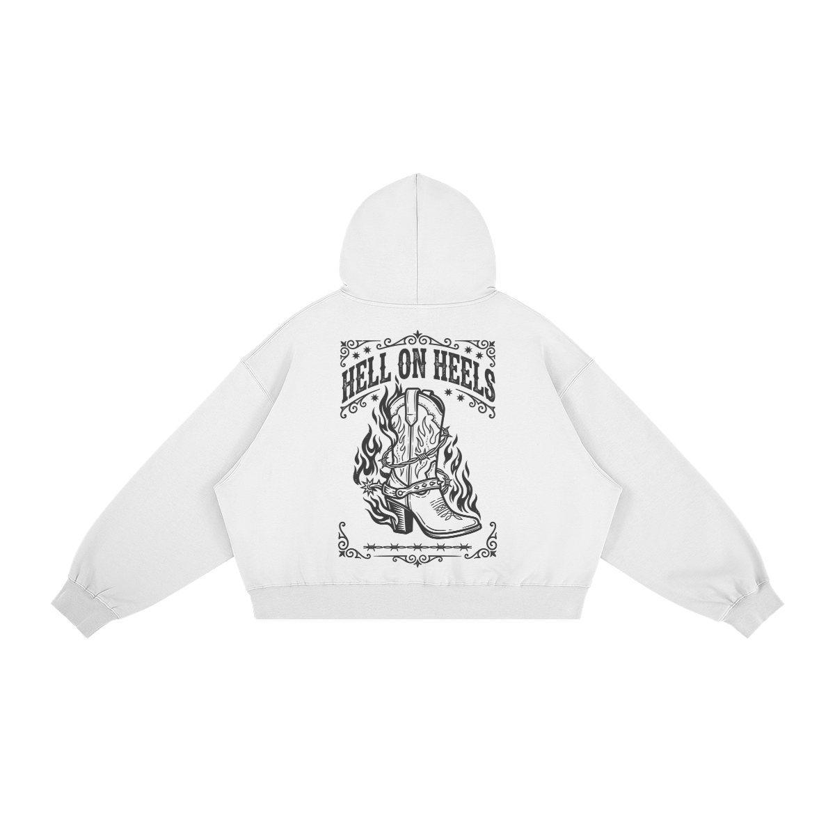 BUCKLE BUNNIES - Hell on Heels - Boxy Fleece Hoodie