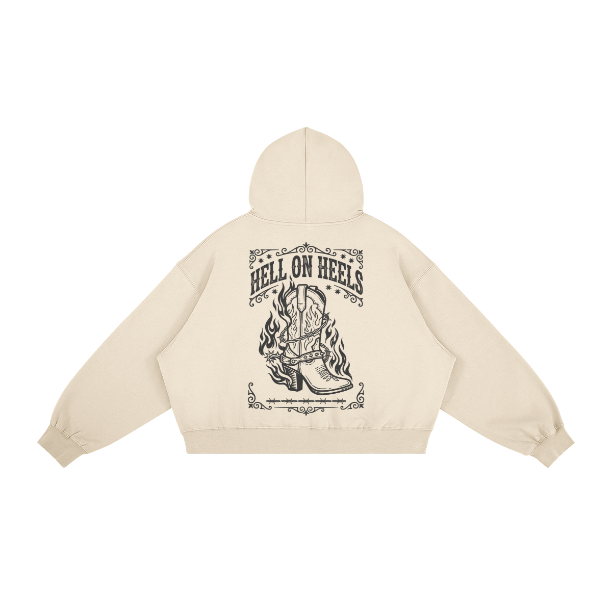 BUCKLE BUNNIES - Hell on Heels - Boxy Fleece Hoodie