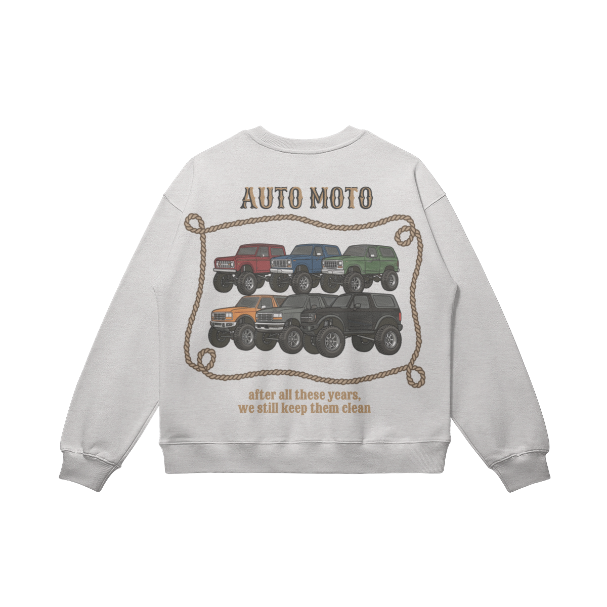 AUTO MOTO - Women's Bronco Heavyweight Crewneck (Embroidery & Print)