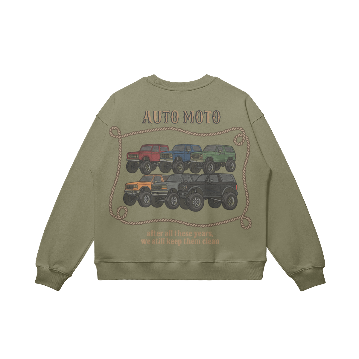 AUTO MOTO - Women's Bronco Heavyweight Crewneck (Embroidery & Print)